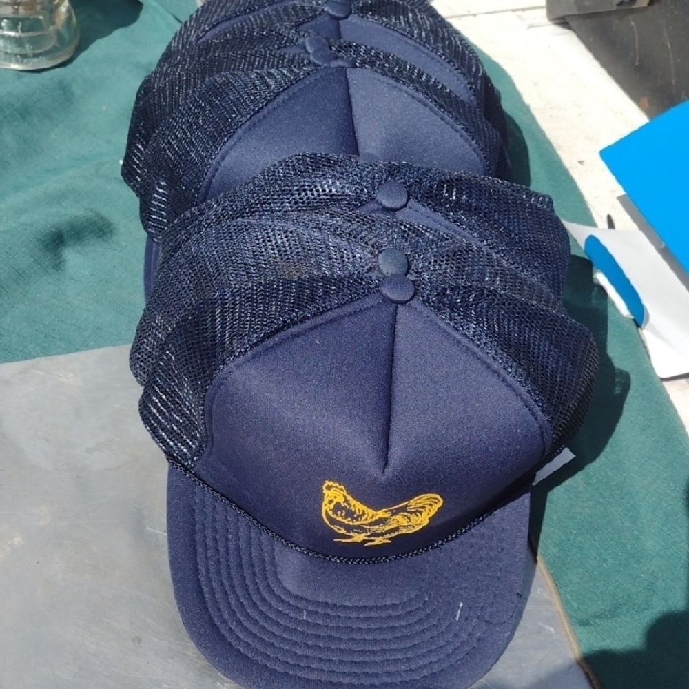 Navy Blue Trucker Hats(11) with Yellow Rooster Design NWT